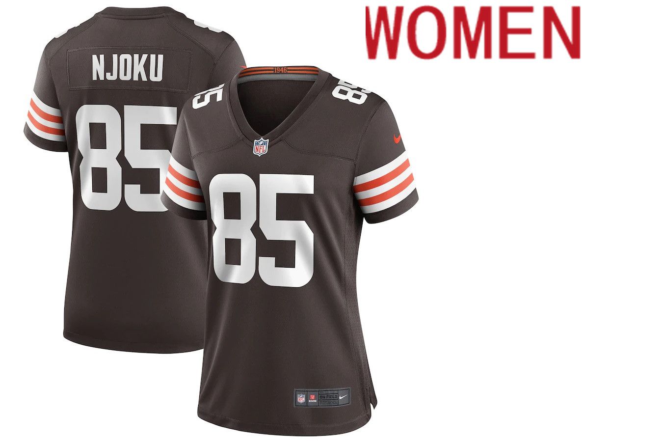 Women Cleveland Browns #85 David Njoku Nike Brown Player Game NFL Jersey